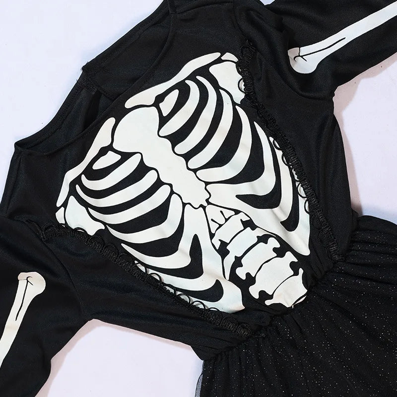 Luminous Grim Reaper Cosplay Skeleton Costume Mädchen Halloween Party Outfit Glowing Death God Horror Theme - product image 3