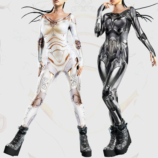 Halloween Adult Anime Art Print Sexy Bodysuit Disguise Oufit Costume Stage Jumpsuit - B251-1007 / L