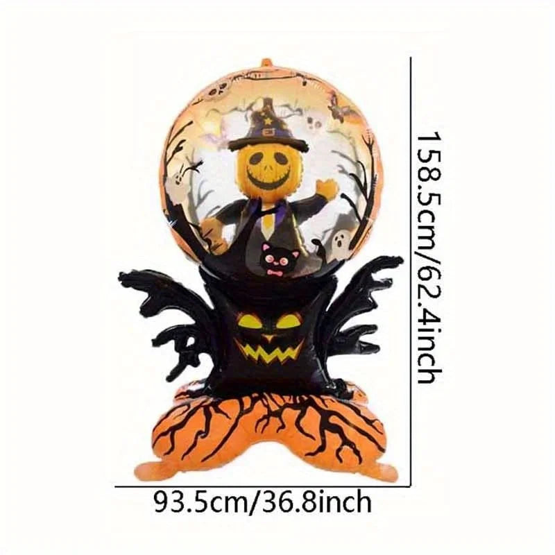 1/2Pcs Halloween Large Standing Pumpkin Bat Foil Balloons Halloween Party - product image 2