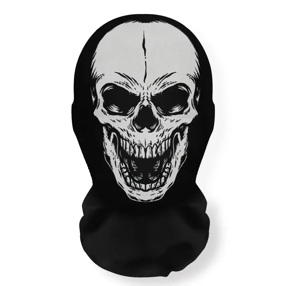 Halloween Skeleton Mask Elastic Mesh Hood Scary Costume Prop Breathable Face Cover Hood - View 22