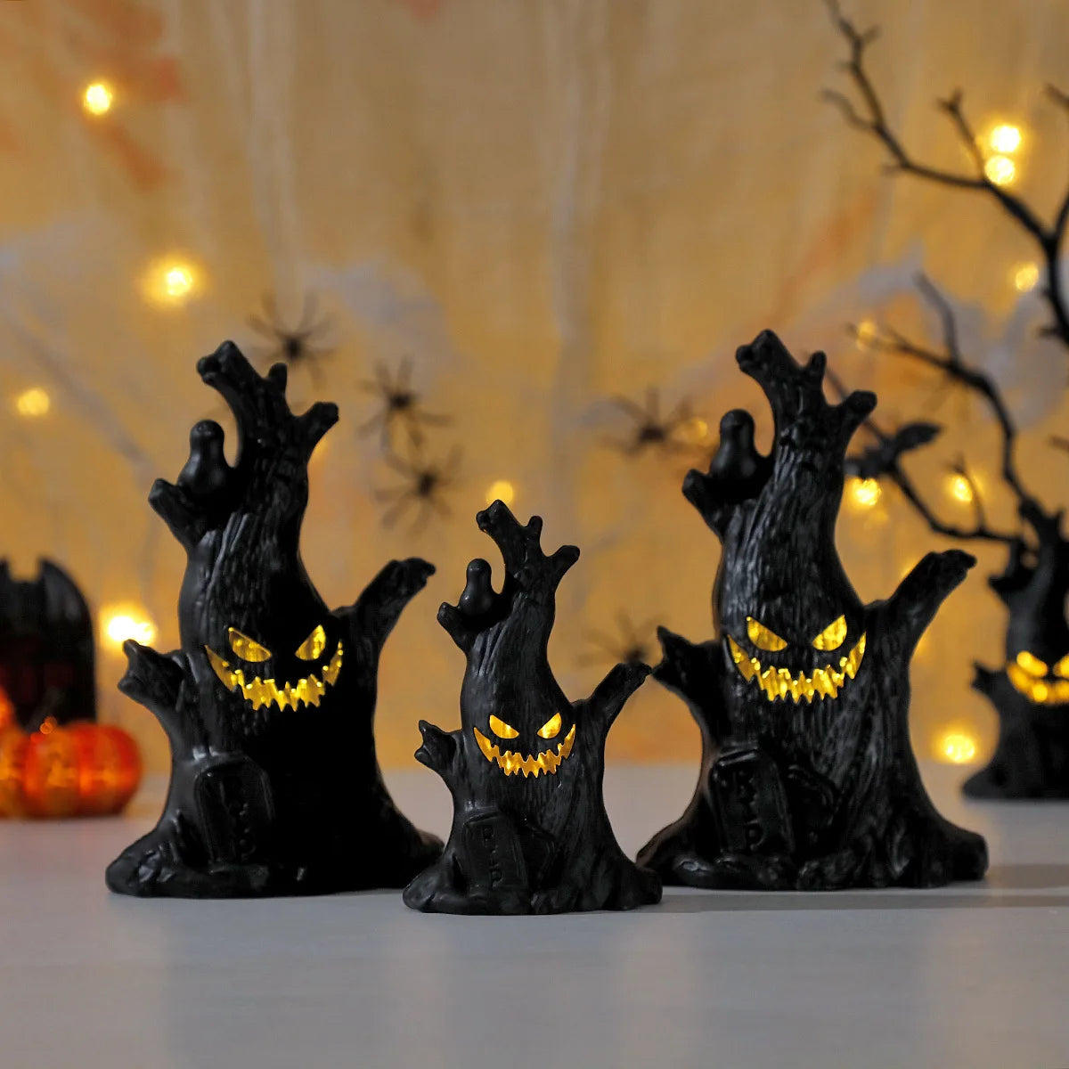 Light Up Halloween Tree Decoration Creepy Tree Figurine Battery Operated - product image 1