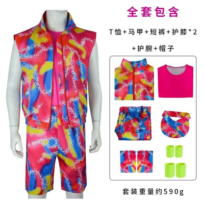80s Workout Costume for Halloween Costume 80s 90s Workout Outfit for Adult Men's Include - barbie / XS