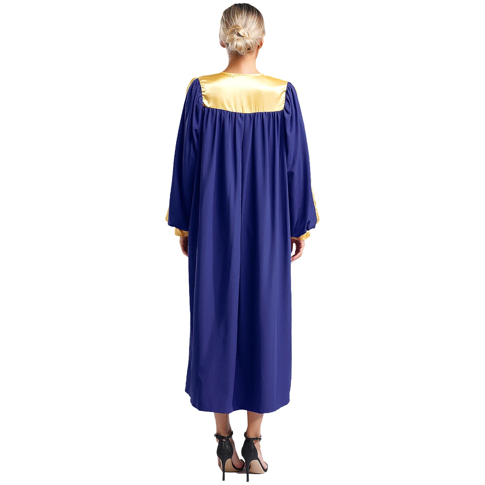 Adult Church Choir Robe V-neck Long Sleeve Judge Robe Graduation Gown Costume - alternate view 3