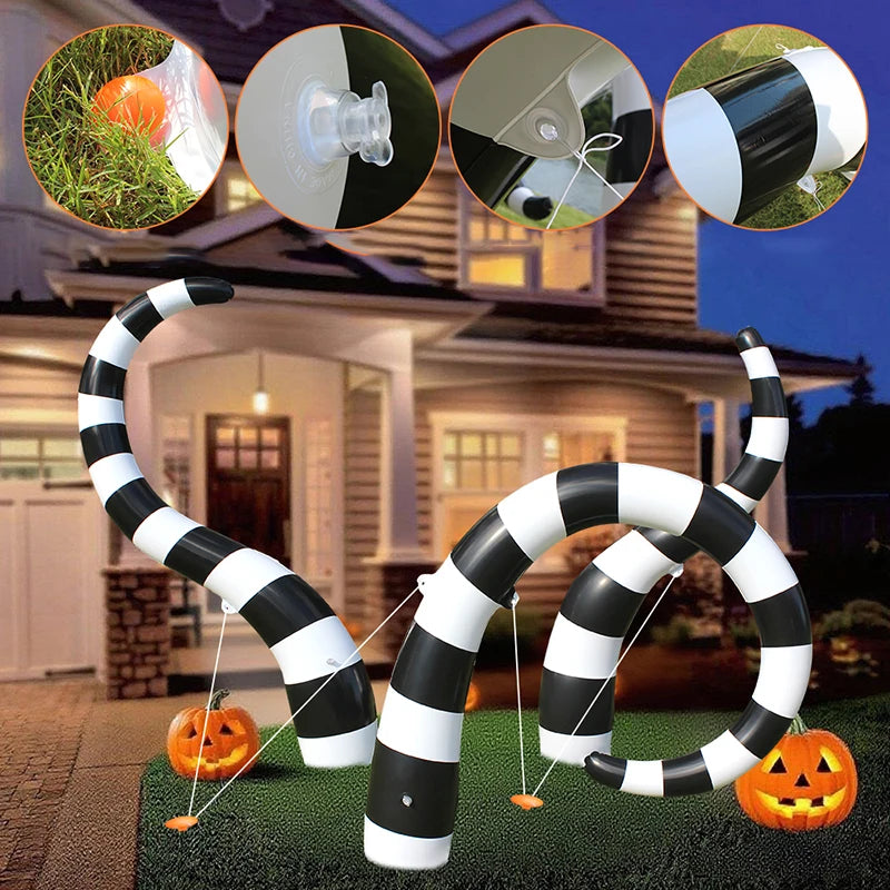 Sandworm Inflatable Halloween Decoration - Black - product image 3