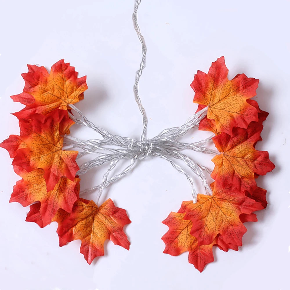2/3/6M Halloween LED Lights String, Artificial Maple Leaf Lantern - product image 6