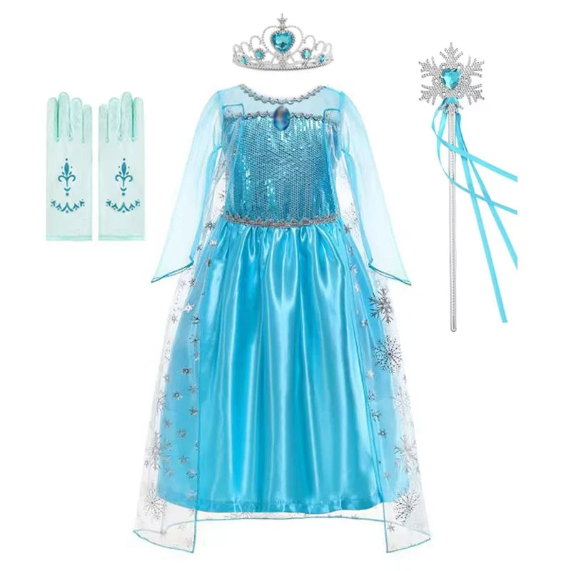 Ice Queen Princess Ice Kingdom Halloween Costume for Kids