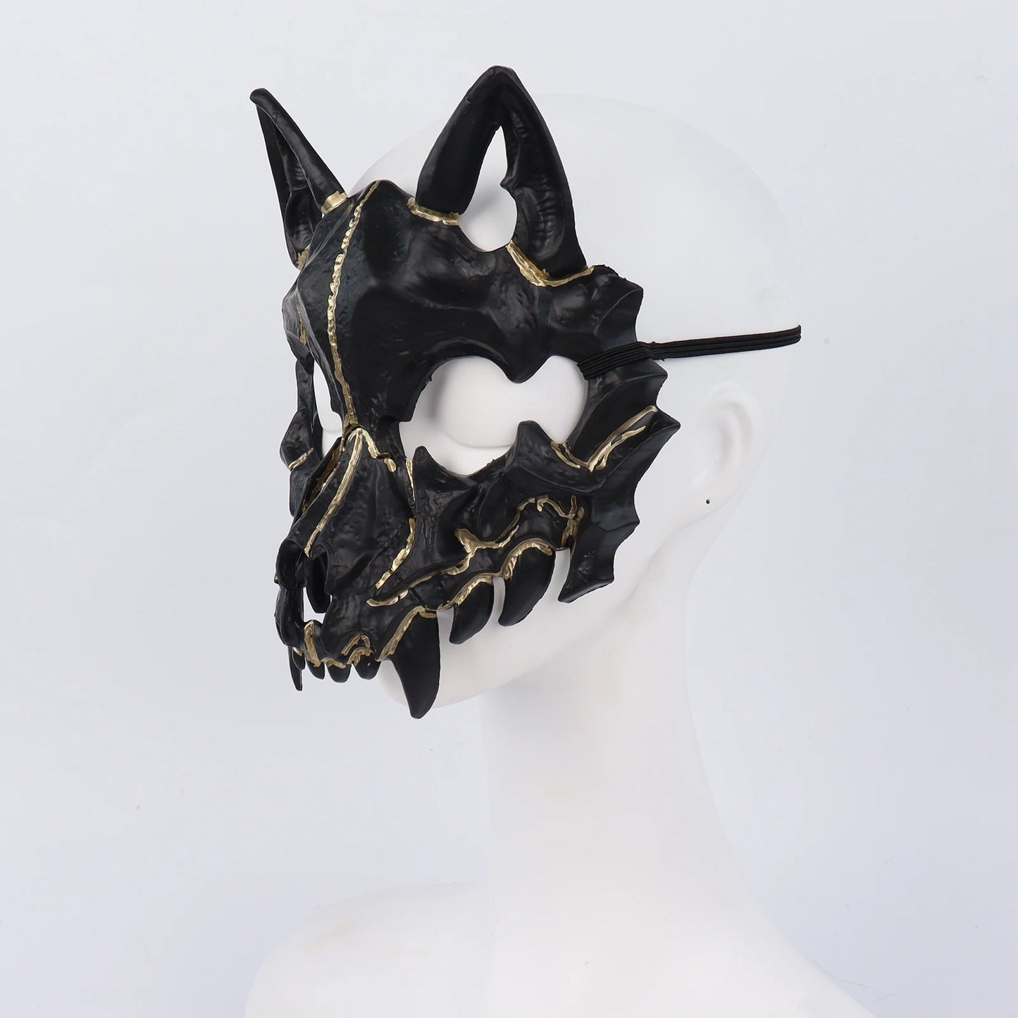 Scary Animal Half Face Mask Costume Accessory for Halloween - Whitebrown