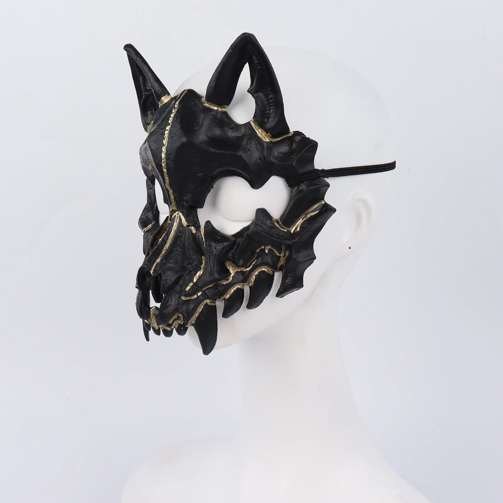 Scary Animal Half Face Mask Costume Accessory for Halloween - Whitebrown