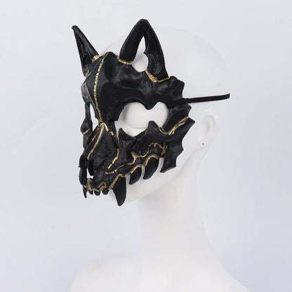 Scary Animal Half Face Mask Costume Accessory for Halloween - Whitebrown