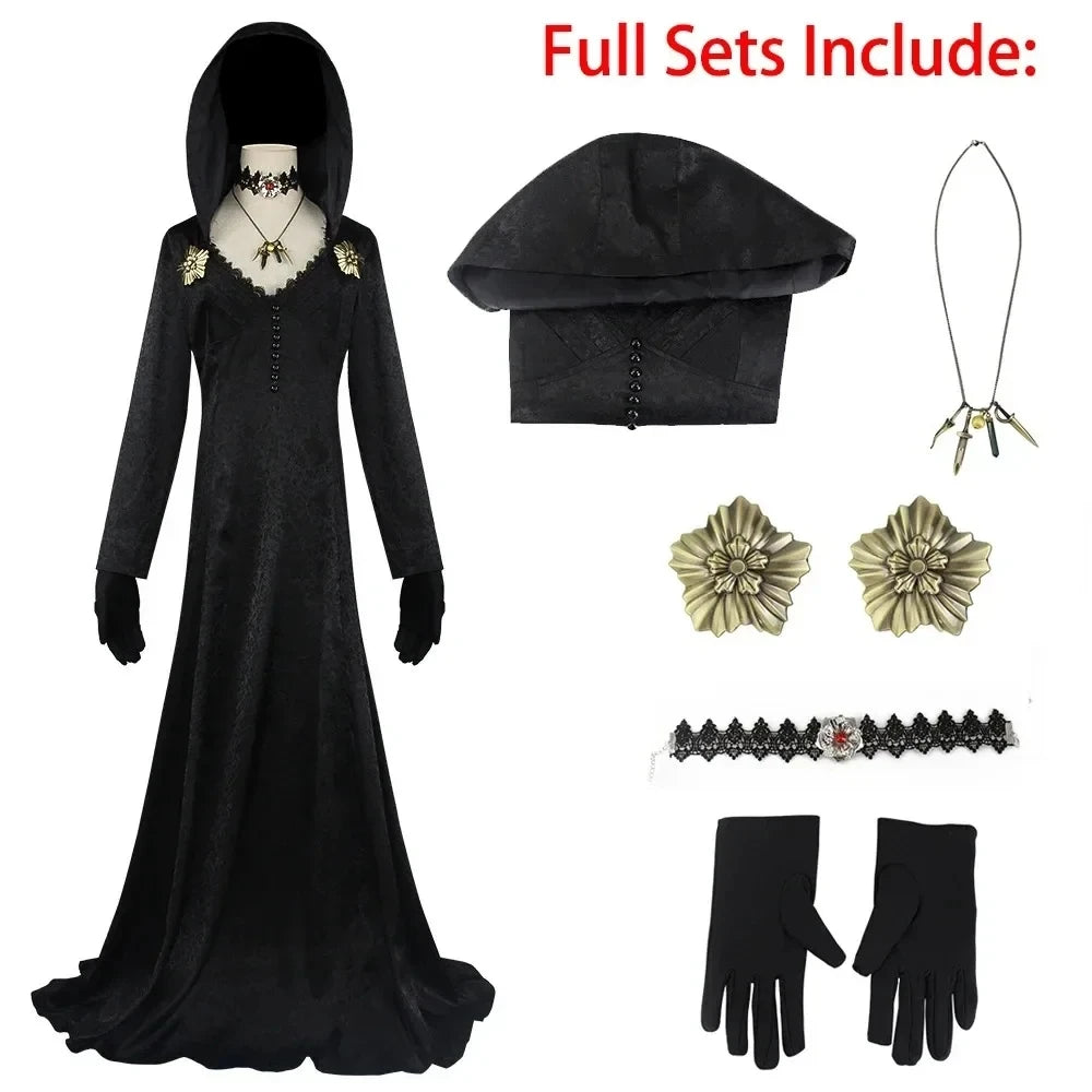 Resident 8 Village Cosplay Evil Bela Moth Lady Dimitrescu Costume Vampire Disguise Women Party DressHalloween
