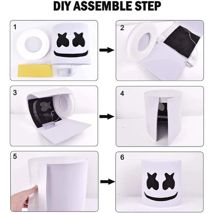 DJ Music Festival Props Full Head with Flashing Style Glow Marshmello LED Mask - alternate view 4