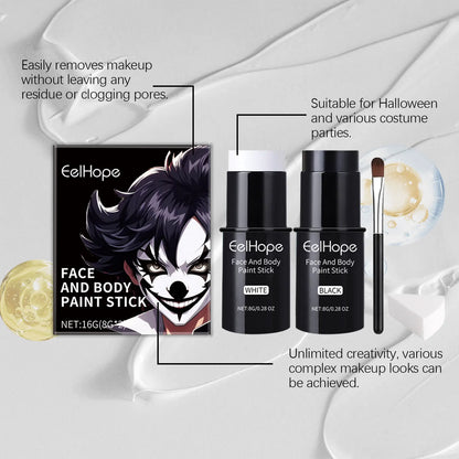 Halloween Face Painting Kit Black White Body Paint Set DIY Cosplay Foundation Clown Colorful Lasting - product image 5