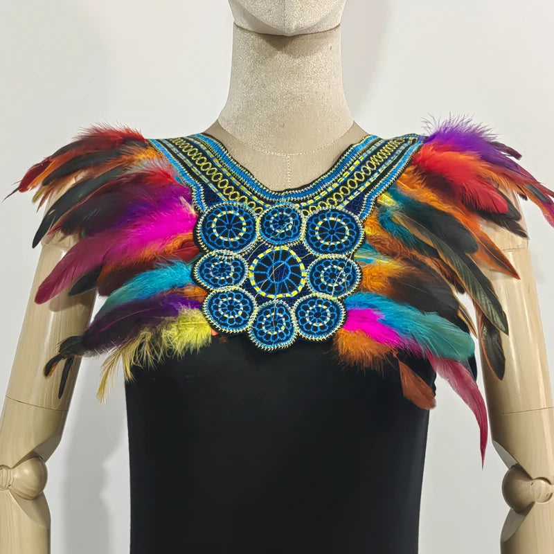 Halloween party costume, collar, scarf, Gothic feather collar and shoulders, witch role-playing available for - product image 6