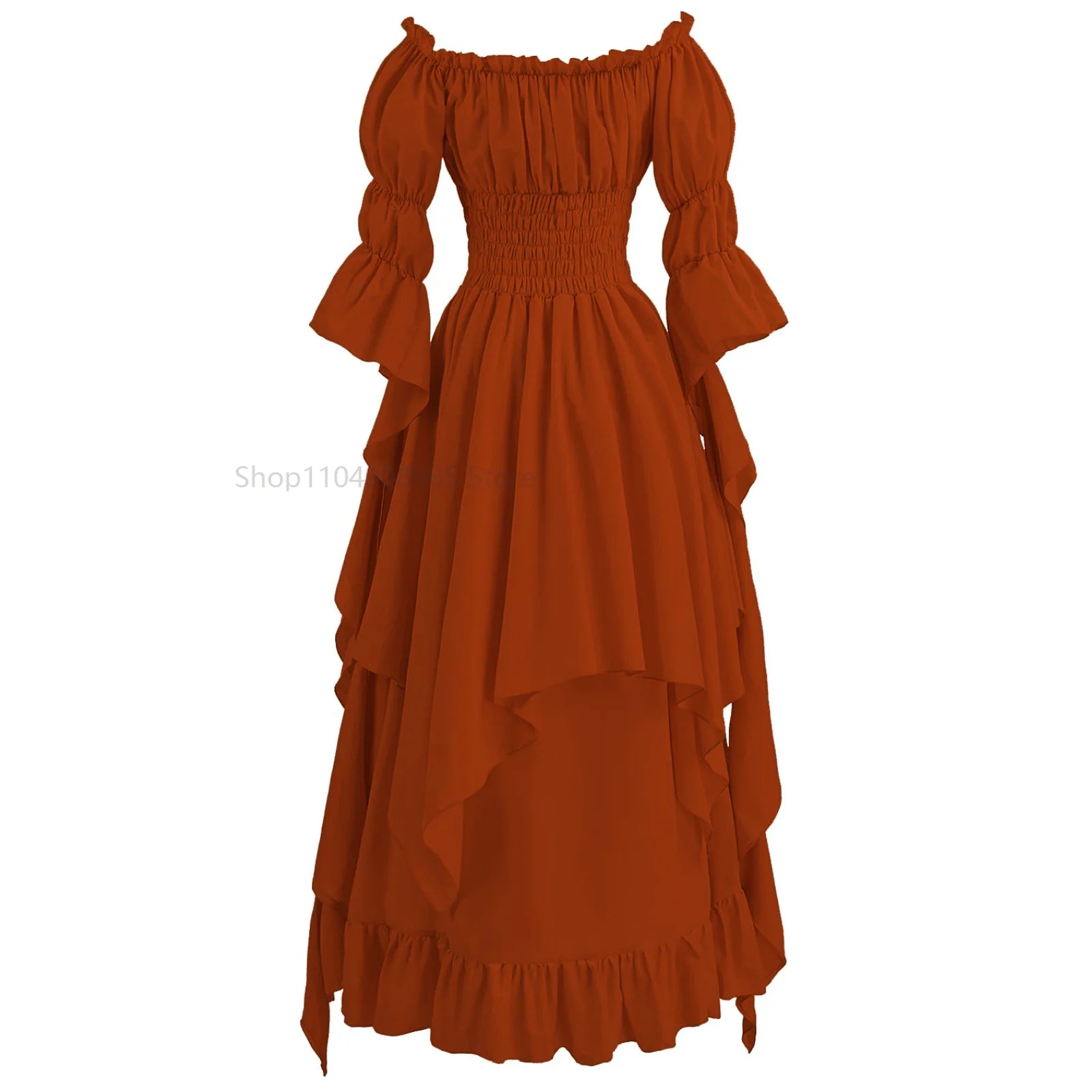 Women's Gothic Witch Dress Medieval Renaissance Costume Victorian Shoulder Off Sexy Dress for Halloween Party - product image 7