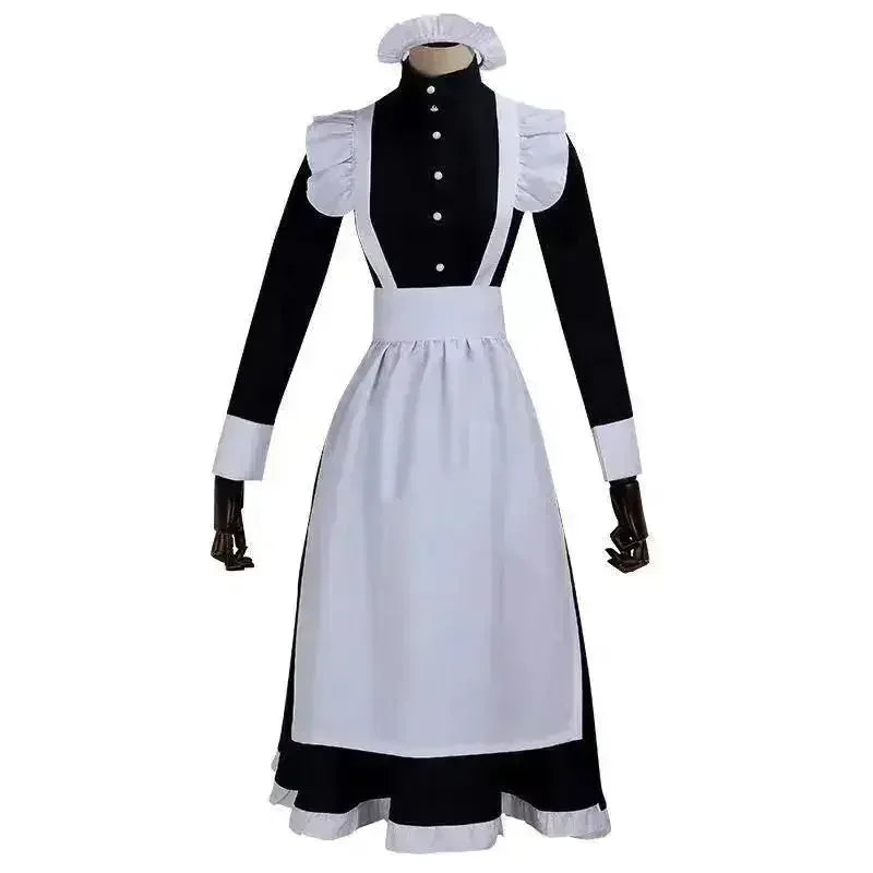 Adult Anime Maid Long Apron Lolita Cafe Costume - alternate view 6