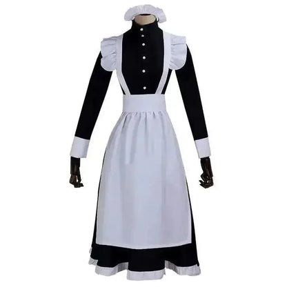 Adult Anime Maid Long Apron Lolita Cafe Costume - alternate view 6