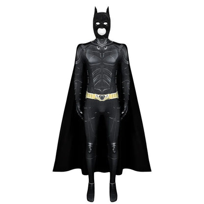 Adult Bat Super Hero Costume Men Bat Mask Knight Cosplay Jumpsuit With Cape Outfit for Halloween Party Bodysuit
