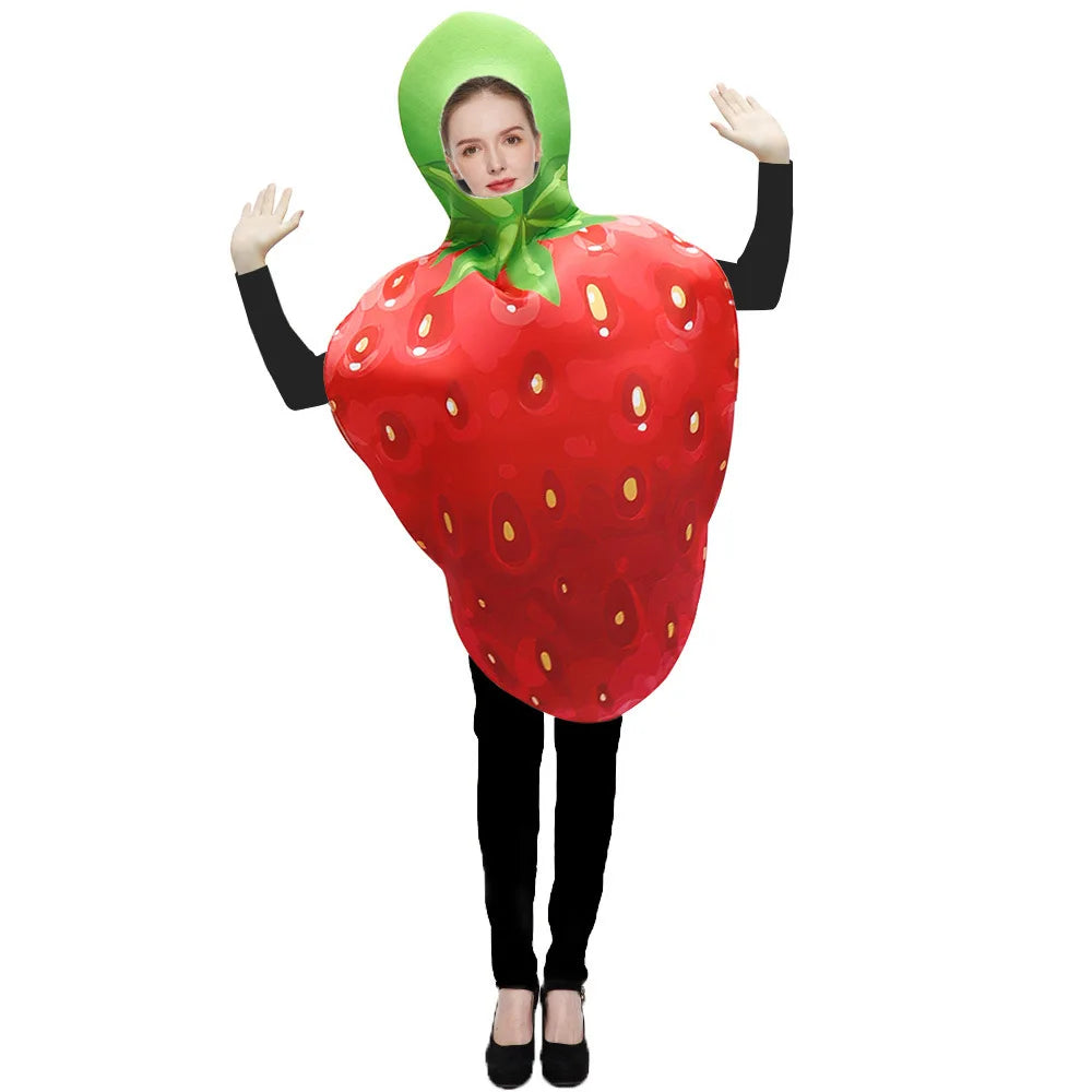Halloween Cosplay Fish Costume Fruit Strawberry Adult Unisex Outfits Carnival Party Cosplay Funny Fish Animal Dress up Women Clo