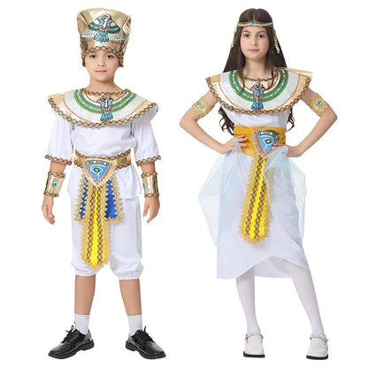 Umorden Adult Kids Egypt Nile Pharaoh Cleopatra Costume for Women Men Boys Girls Family Halloween New Year - product image 4