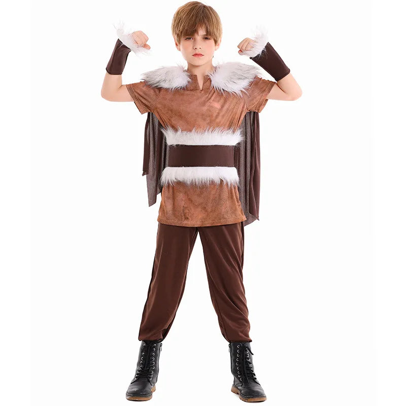 I Halloween Children's Boys' Costumes Viking Cosplay Stage Party Costumes Viking Warrior Boys' Gothic - product image 5