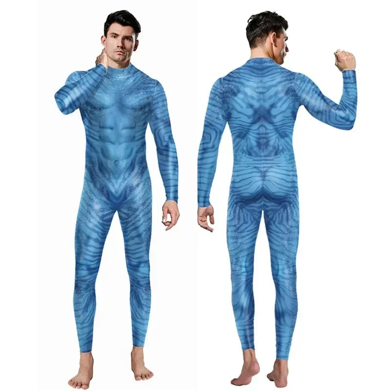 Movie Avatar Cosplay Costume Themed 3D Digital Print Jumpsuit For - view 3