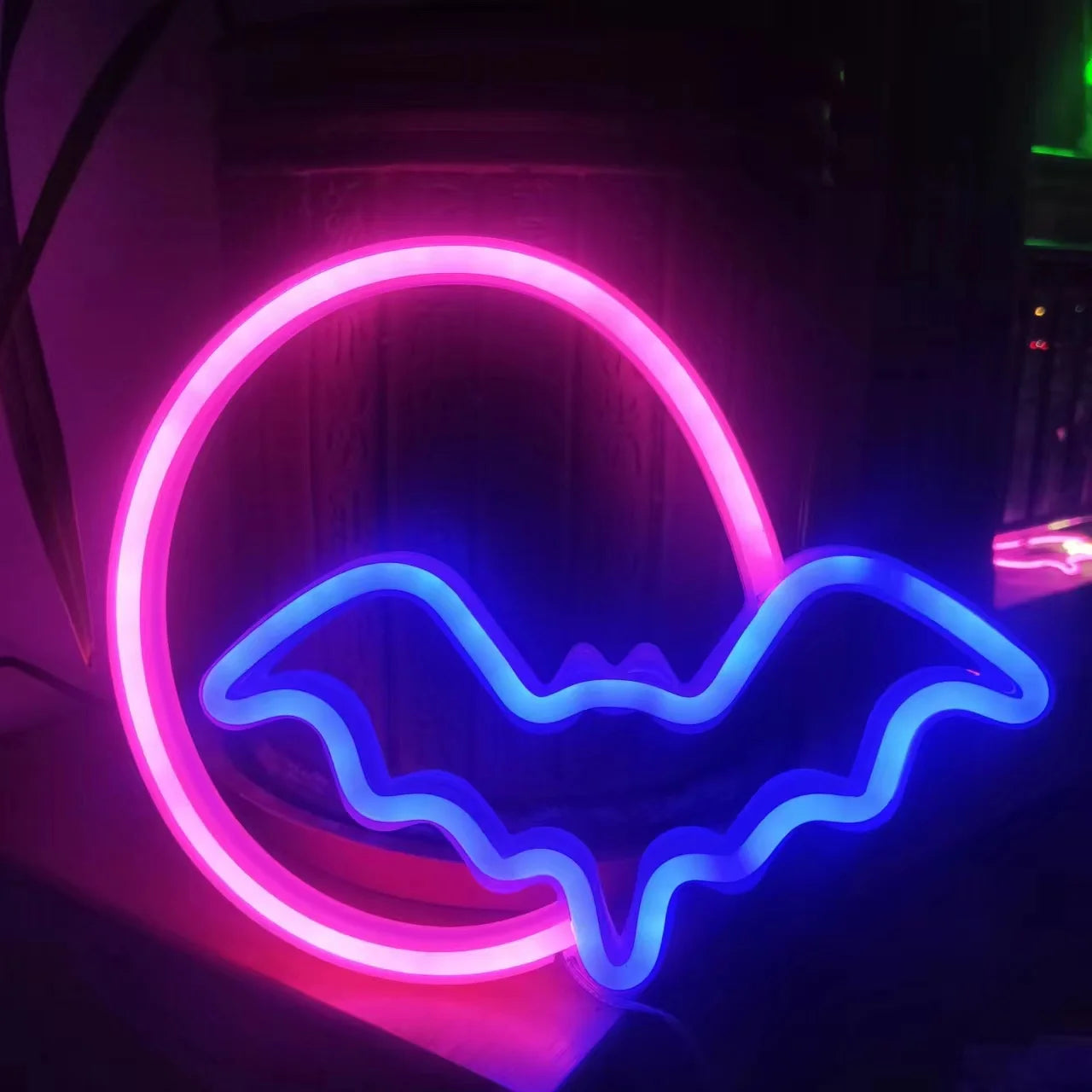 Halloween Bat Spirit LED Neon Wall Decor for Party Gift - Terrifying Atmosphere - USB or Battery Powered - product image 16