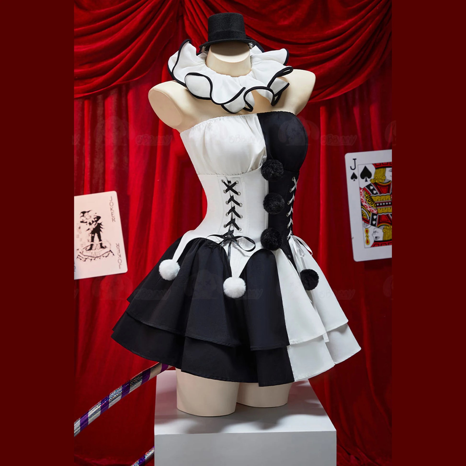 Art The Clown Cosplay Terrifier Cosplay Costumes Women Sexy Black White Dress Socks Gloves Suit Halloween - product image 2
