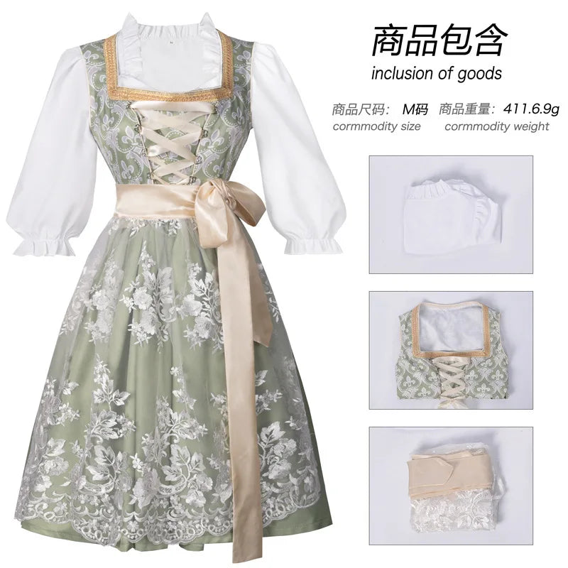 Kids' German Oktoberfest Maid Dress Bavarian Traditional Embroidery Costume - alternate view 12
