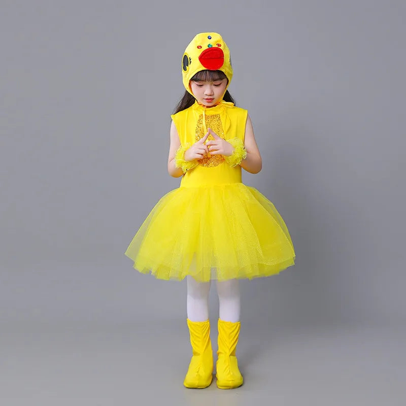 New Children Kids Adult Halloween Duck Chicken Chick Costume Skirt Tutu Yellow Bodysuit Outfit Dance - product image 9