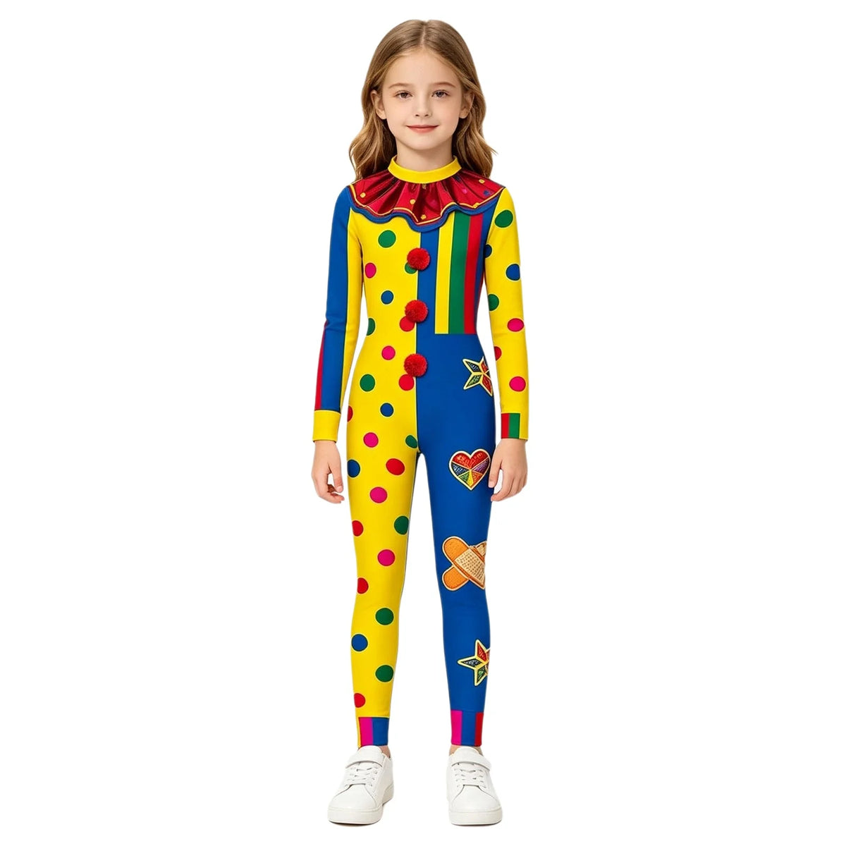 Boys Girls Clown Jumpsuit Long Sleeve Print Back Zipper Skinny Bodysuit - product image 4