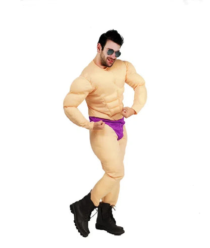 Muscle Costume for Adult Men Kids Funny Strong Men Muscle Jumpsuit Cosplay Halloween Themed Party Carnival - product image 2