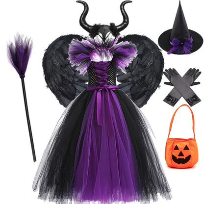 Kids' Maleficent Apparel Tutu Evil Queen Witch Gown Costume - alternate view 9