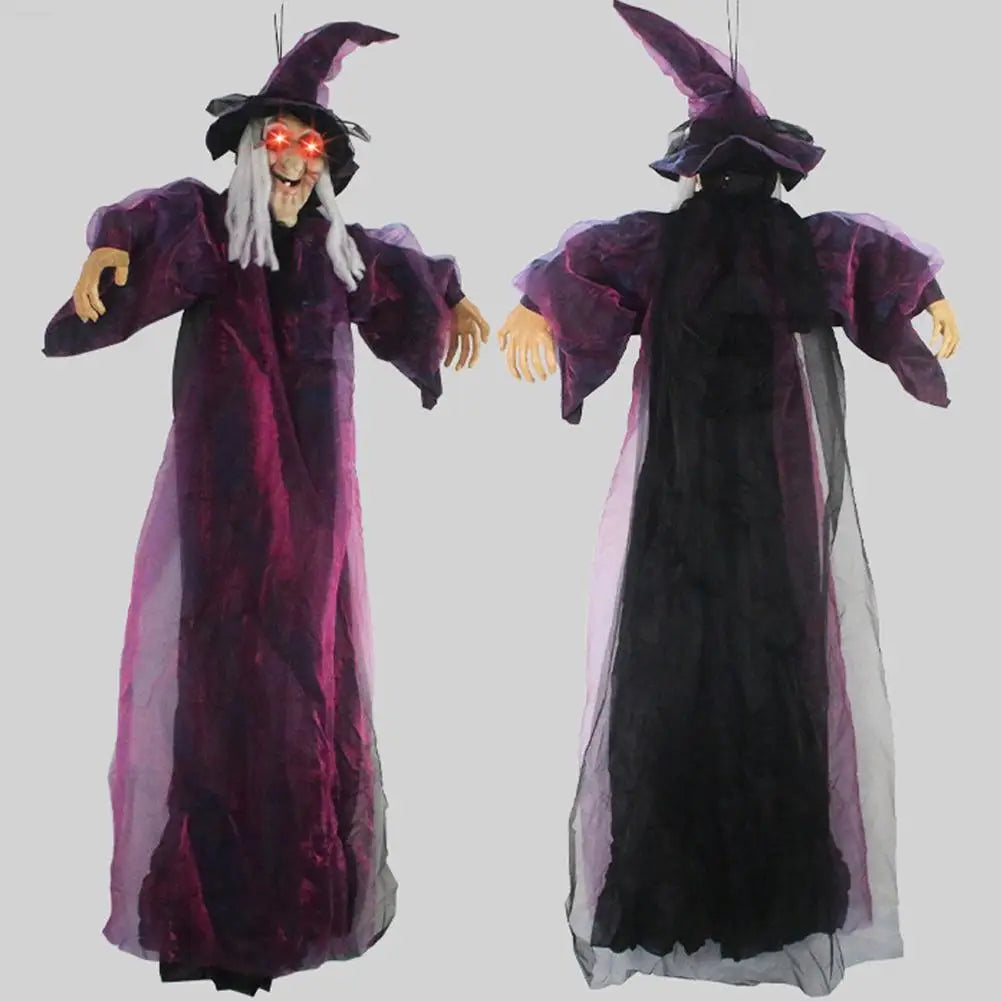 Life Size Talking Witch Purple Outdoor Spooky Scary Witch Animatronic Animatronic - alternate view 5