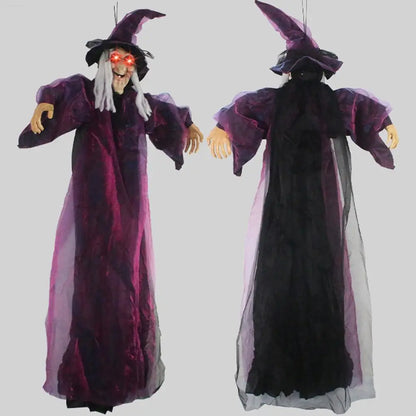 Life Size Talking Witch Purple Outdoor Spooky Scary Witch Animatronic Animatronic - alternate view 5