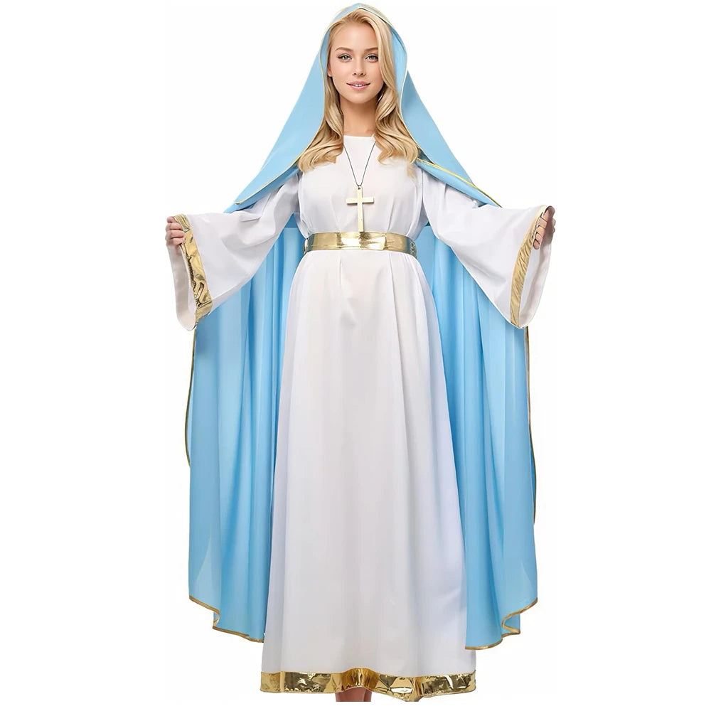 Women's Women's Halo Virgin Mary Costume Halloween Women Nativity Suit Biblical - product image 3