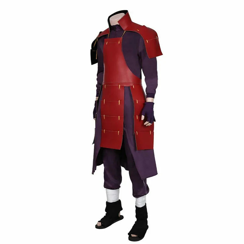 Anime Akatsuki Uchiha Madara Costume Man Armor Lining Pants Suit Halloween Costume - full set / L