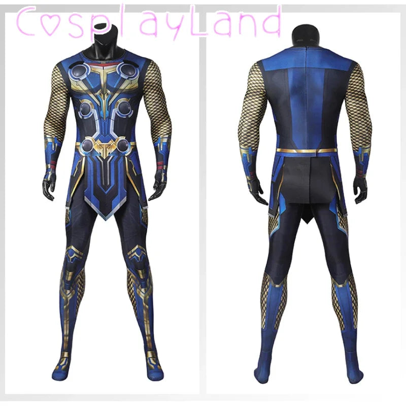 Halloween 3D Printing Bodysuit Love and Thunder Costume Odinson Outfit with Jumpsuit Cape - Jumpsuit / XL