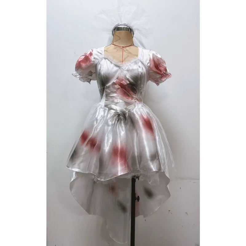 Women's Bloody Ghost Bride Costume – Gothic Halloween Dress