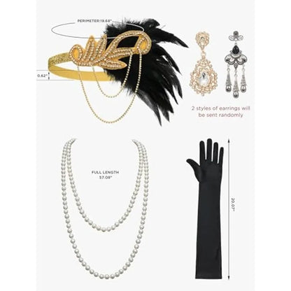 Flapper Dresses 1920s,Great Gatsby Dresses for Women Fringe Roaring 20s Costumes with 20s Accessories for Harlem Nights