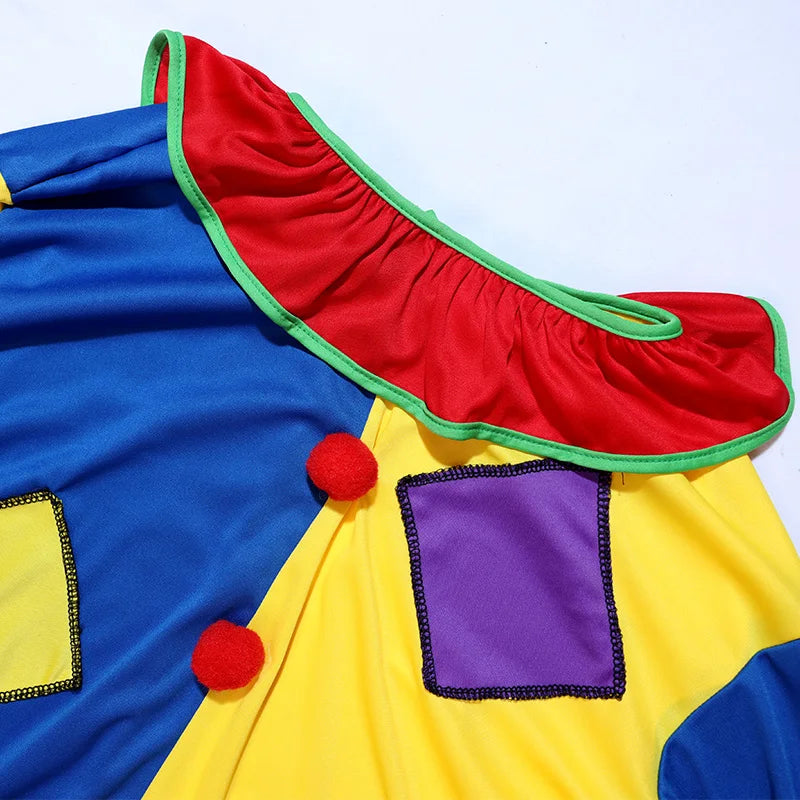 Halloween Costumes Kids Adults Circus Clown Joker Costume Outfits Colorful Fancy - 002 / 110 for kids