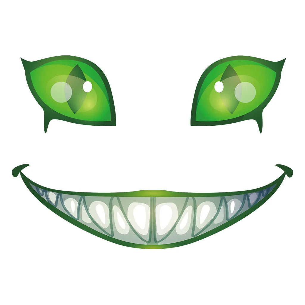 Scary Clown Face Glow-in-the-Dark Halloween Wall Decal