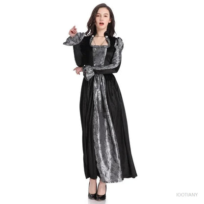 Women's Halloween Day of the Dead Sexy European Medieval Retro Court Gothic Queen Evil - Discount Halloween City