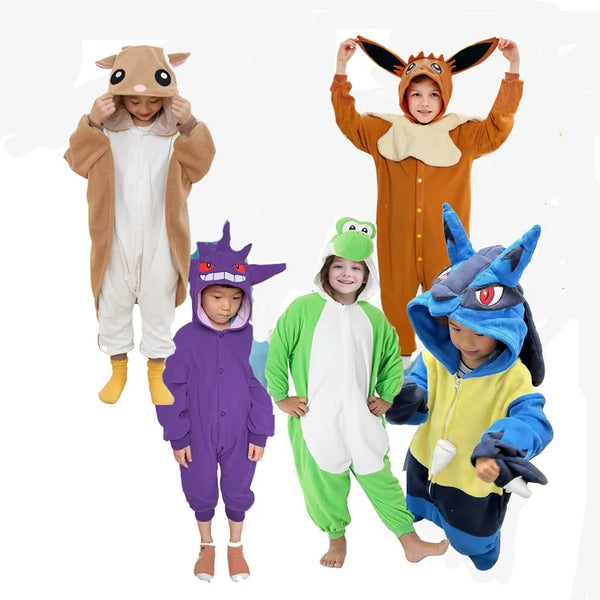 Pokemon-Inspired Animal Onesie Costumes for Kids | Kigurumi Pajamas
