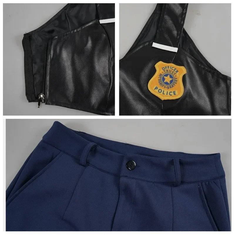 Animated Animal City Rabbit Police Officer Police Uniform Kids Adults Cute Cosplay Costume,