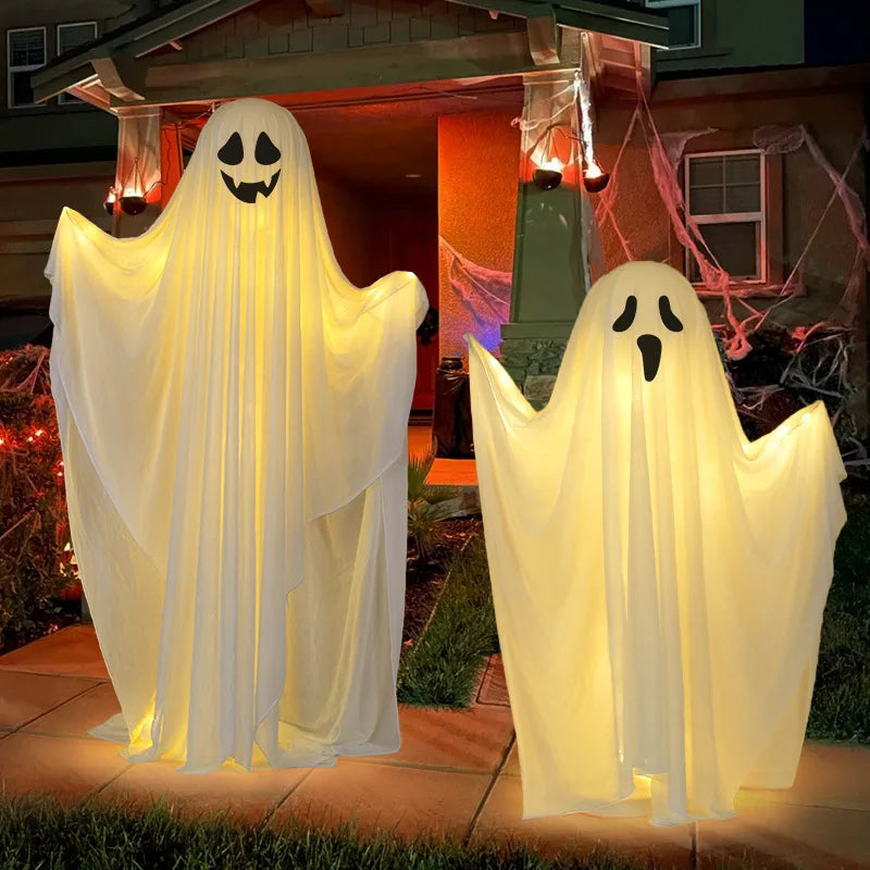 85/65-Inch Life-Size Scary Standing Ghost Glow-in-the-Dark OutdoorHalloween