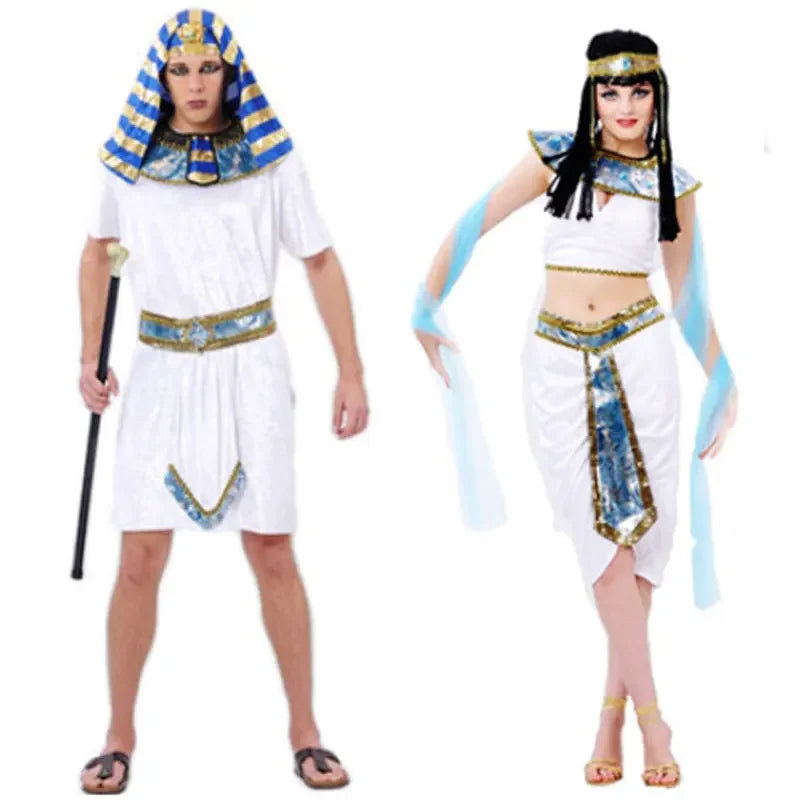 Halloween Costumes Ancient Egypt Egyptian Pharaoh King Empress Cleopatra Queen Costume for - Pharaoh / One Size