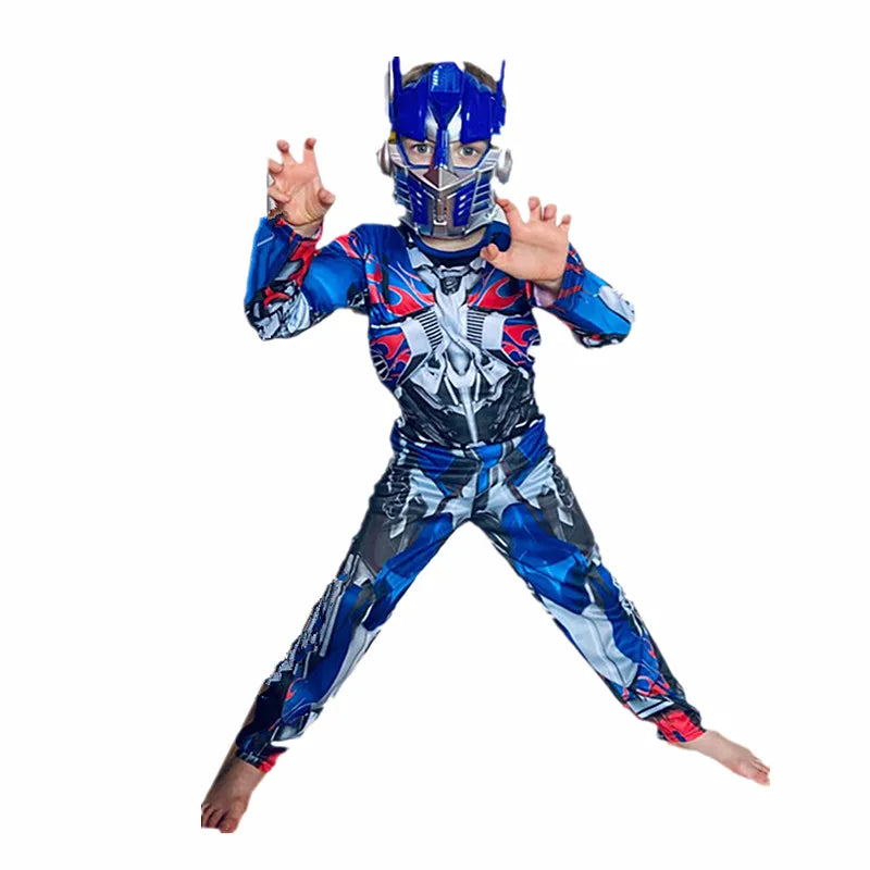 Disguise Robot Warrior Costume ,Muscle Transformer Costumes For Boys, Padded Character Jumpsuit, Kids