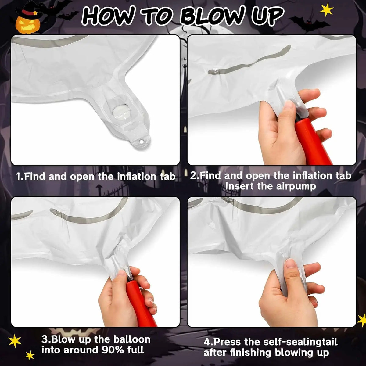 9-Piece Set Halloween Ghost Balloons Set Pink Boo Ghost Bat Foil Balloon Themed - product image 3