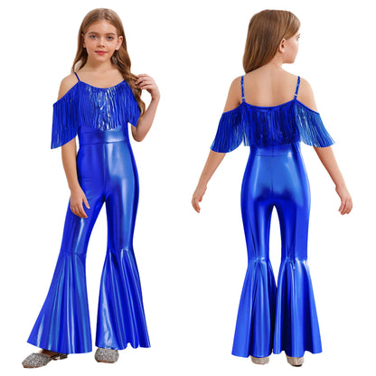 Kids' Disco Shiny Hippie Sleeveless Sequins Tassels 70s 80s Costume - alternate view 11