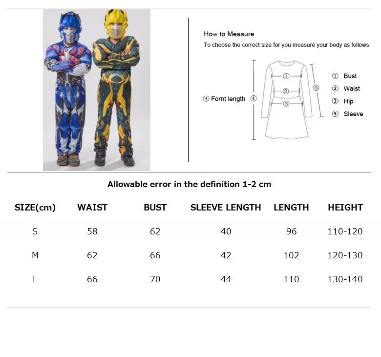 Boys Optimus Muscle Prime Fancy Dress American Boy Superhero Purim